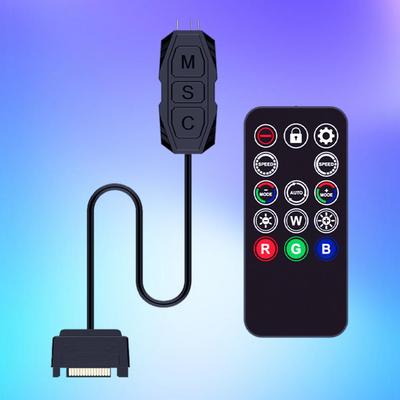 Argb Controller mit 14 Fernbedienbaren 3-Pin Argb Controllern mit Fernbedienung Sata Stromversorgung für Farbwechselmodi PC