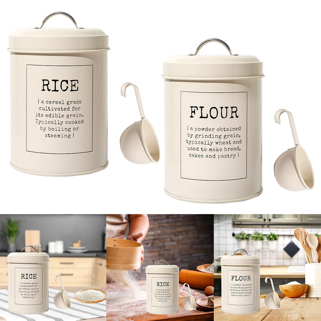 Vintage Style Metal Storage Canister - 3L Capacity, Airtight Lid