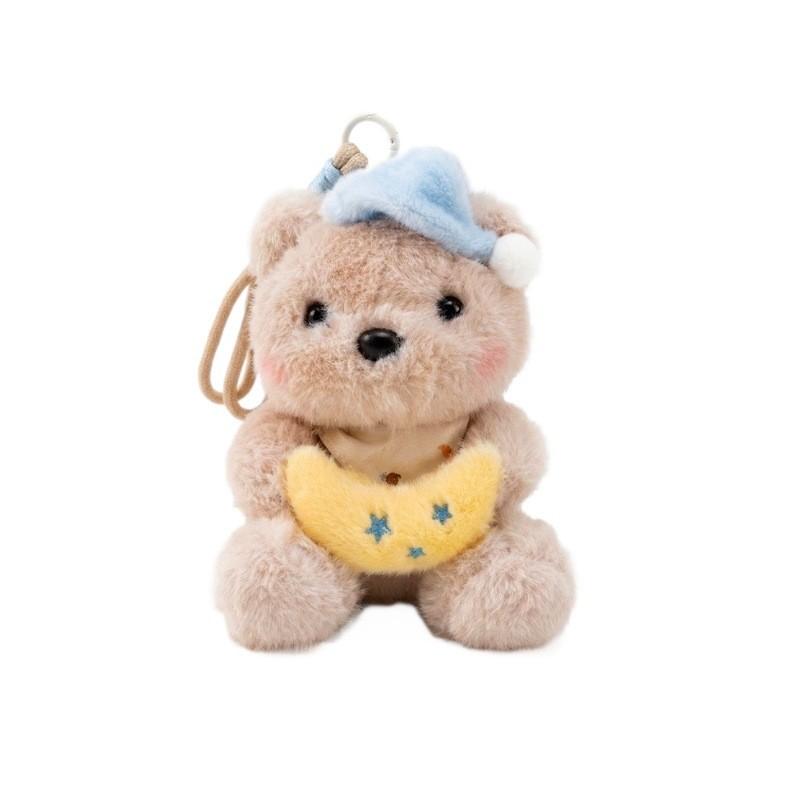 Bear Plush Keychain With Star And Moon Designs For Kids And Adults