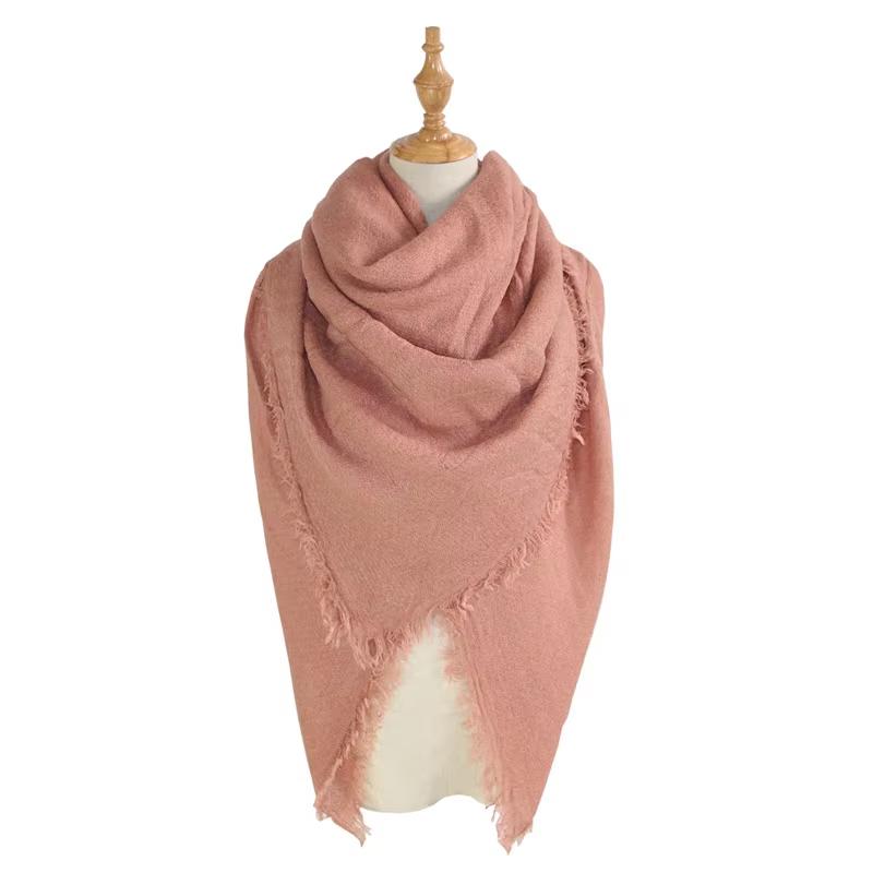 Sciarpa Quadrata Morbida da Donna 140cm Tinta Unita Invernale Caldo Scialle Hijab Coperta Avvolgente Pashmina Fazzoletto da Collo Écharpe Bufanda Sciarpe