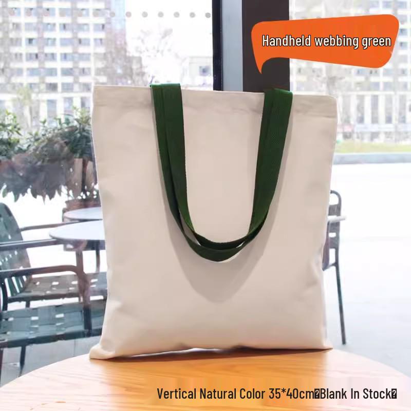 High-End Custom Logo Canvas Tote Bag - White, Blank, Personalized Printing