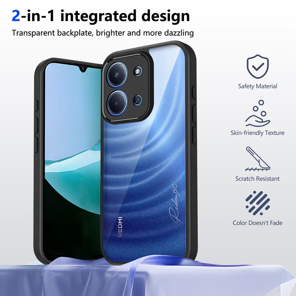 KEYSION Transparent Phone Case for Redmi 17 4G 5G Soft Silicone+PC HD Clear Shockproof Phone Back Cover for Xiaomi Redmi 17 5G