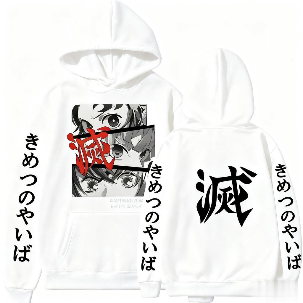 Unisex Anime Hoodie Sweater Men Women Demon Slayer Hooded Sweatshirt Streetwear Long Sleeve Tops Autumn Winter  Y2K Clothes