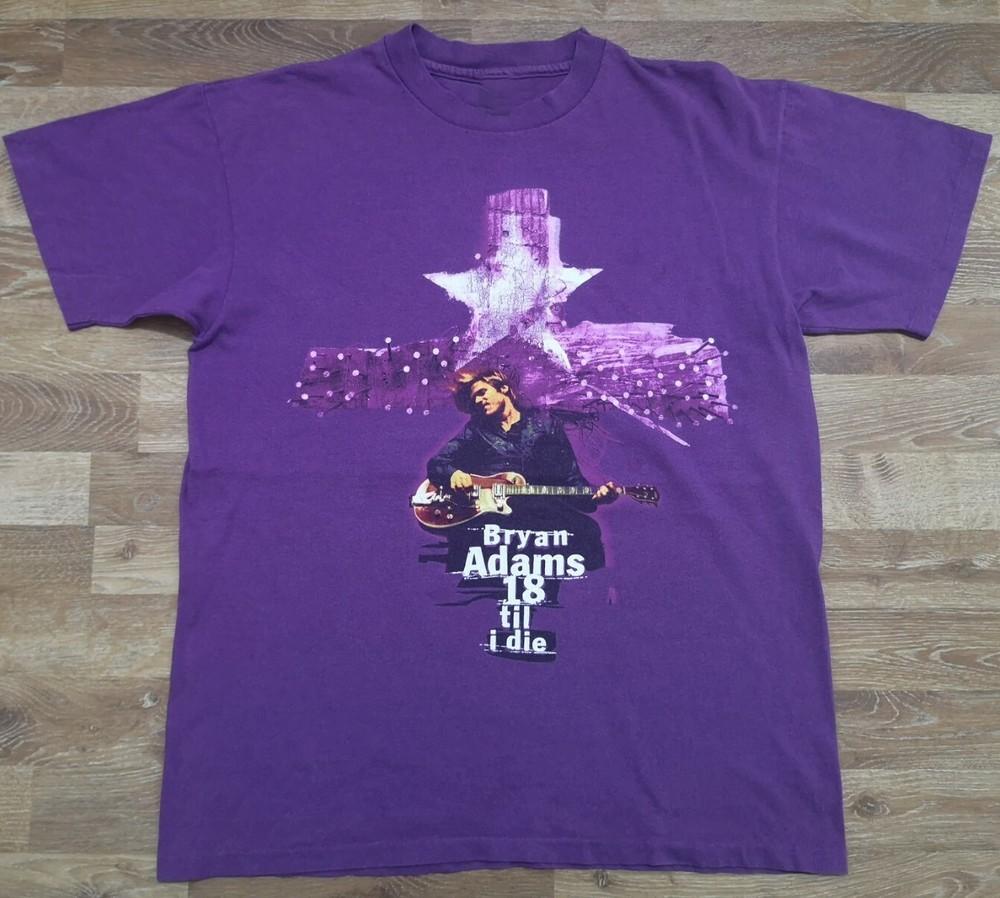 Bryan Adams 18 Til I Die US Tour Shirt Purple Unisex S-5XL 1H0460 Unisex T-Shirt L
