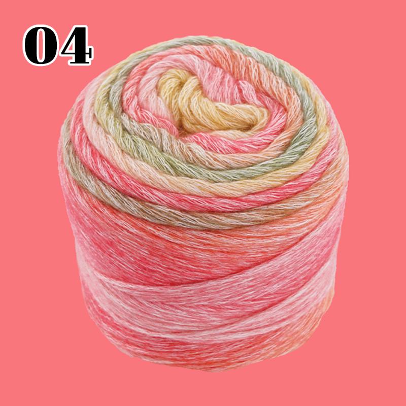 100g 240M 1 Roll Rainbow Woollen Yarn New Soft Hand Woven Yarn Hat Scarf Sweater Gradient Color Dyeing Crocheting Blend Yarn
