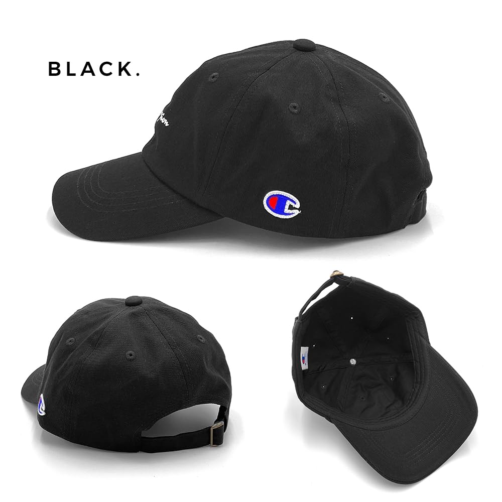 Champion Cap Hat Deep Large Women Men Basic Black 58-60cm