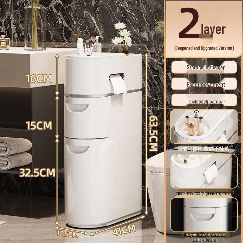 

Многослойный шкаф для хранения в щели для ванной и кухни с ящиками White