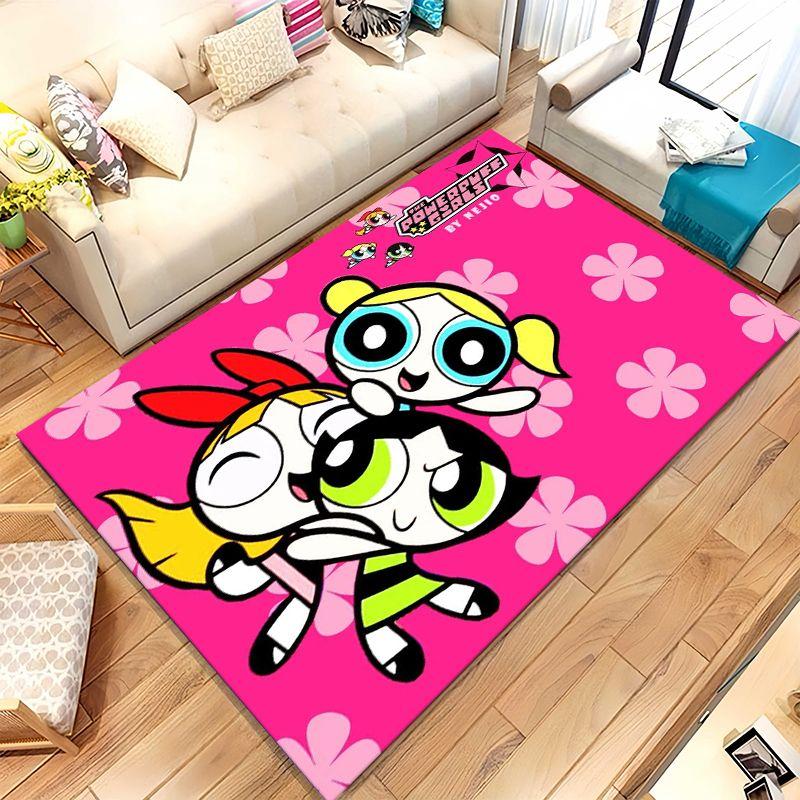 The Powerpuff Girls Blossom Cartoon Soft Non-Slip Large Area Rug for Living Room,Bedroom Playroom Carpet Mat for Sofa,Home Decor