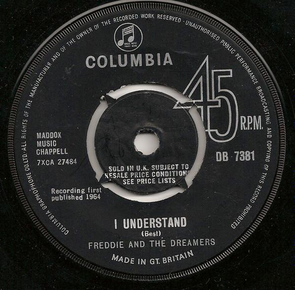 

7inch Record FREDDIE & THE DREAMERS - I Understand DB7381 Columbia 1964 UK Pop Used