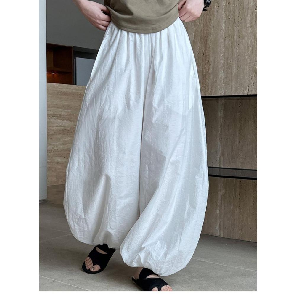 Breathable Cotton~summer New White Loose Bloomers Women's Design Wide Leg Pants Yamamoto Pants Relaxed Pants