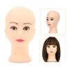 Bald Mannequin Head PVC Soft Delicate Bald Head Model with Universal Bracket Interface for Makeup Wig Hat Display