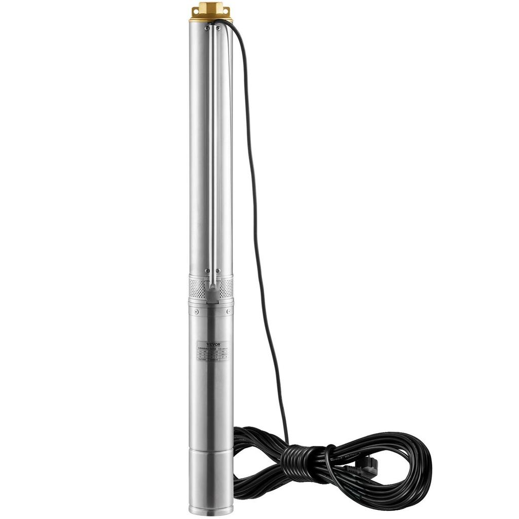 Deep Well Submersible Pump Stainless Steel Water Pump 1500W 9.8 m³/h 108 m