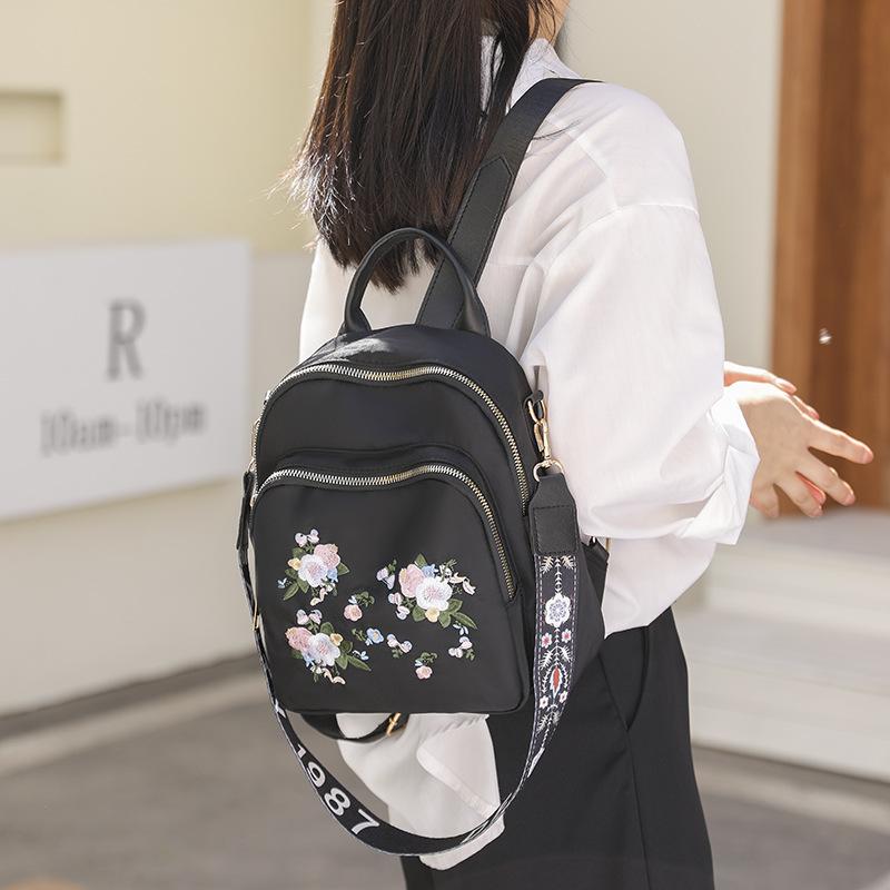 New Oxford cloth backpack women's leisure travel fashion flower large capacity trend backpack small bag women's bag