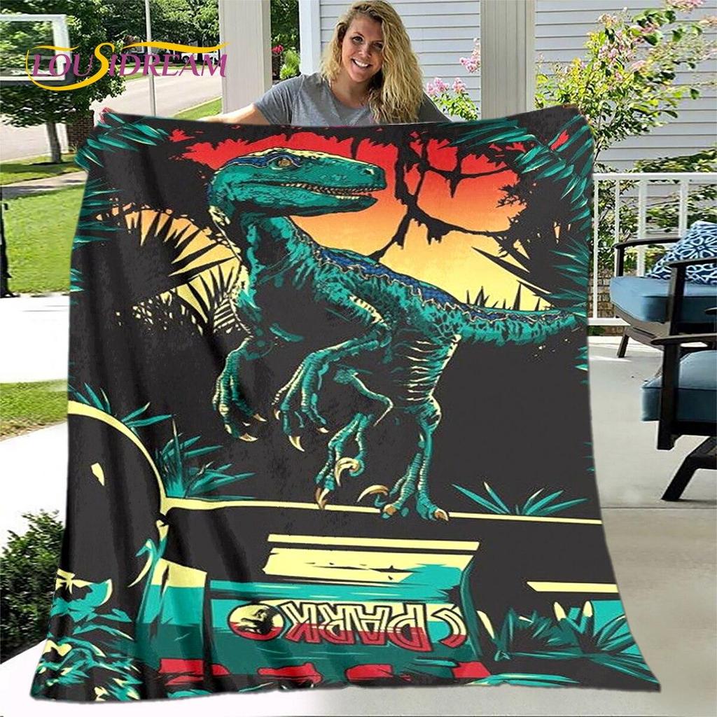 New Cartoon Jurassic Park Blanket,Flannel Blanket Throw Blanket,Soft Warm Blanket for Living Room Bedroom Beds Sofa Decor Gift