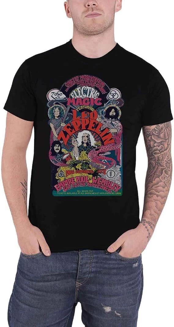 Authentic Led Zeppelin Full Colour Electric Magic T-Shirt Black S M L XL 2XL NEW 2XL