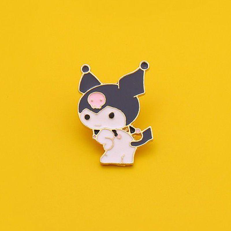 Adorable Sanrio Metal Cartoon Rabbit Melody Kulomi Brooch For Student Bags