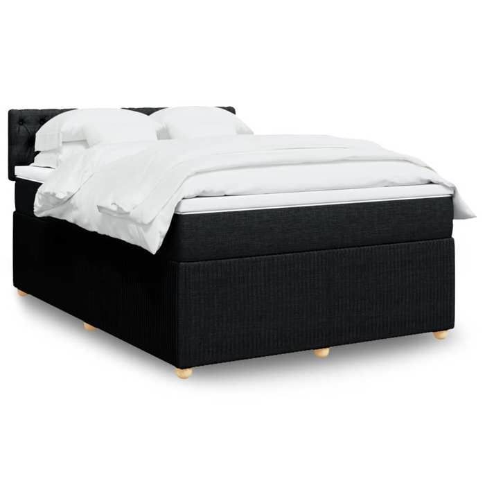 VidaXL Sommier à lattes de lit avec matelas Noir 160x200 cm Tissu 3287516