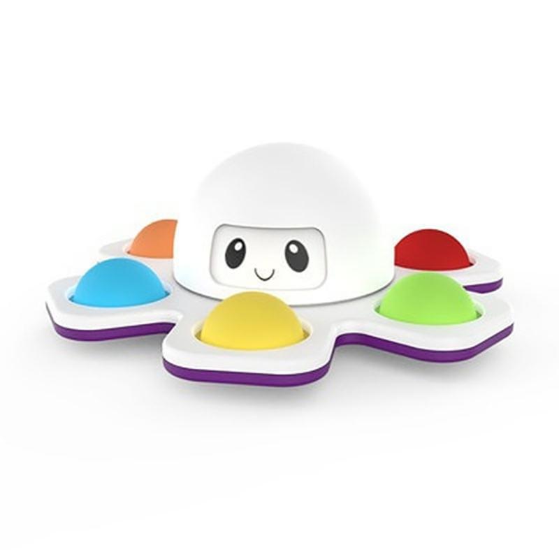 

Іграшки Fidget Toys для зняття стресу від аутизму. Силіконовий інтерактивний фліп-восьминіг, що змінює обличчя Spinner Push Pop Bubble Fidget Toy for Spiners білий
