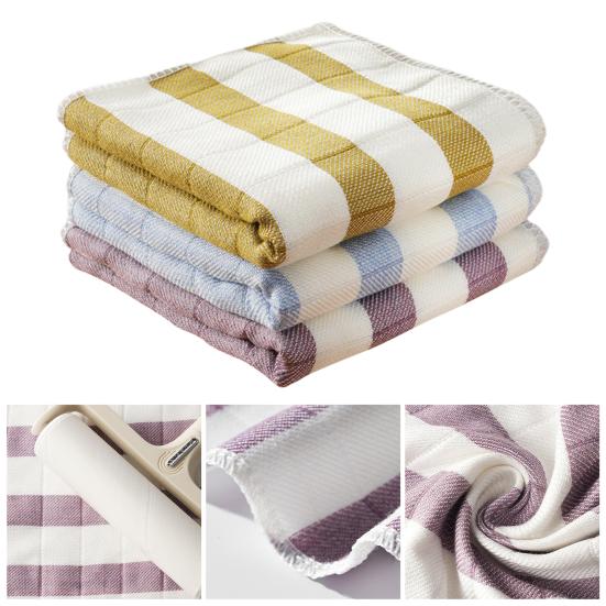 3Pcs Dishwash Rag Striped Design Soft Durable High Water Absorption Non-Stick Cleaning Cloth Kitchen Towel