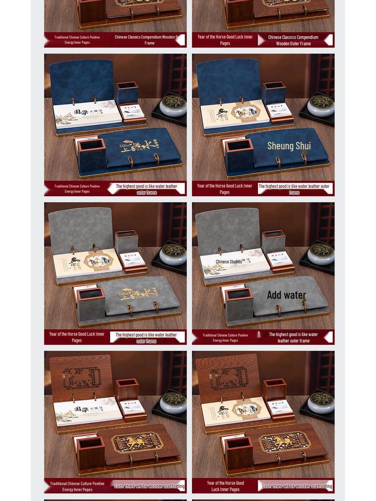 2026 Chinese Wooden Weekly Desk Calendar: Year of the Horse Creative Ornament Gift Set