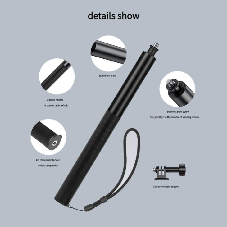 Aluminum Camera Extension Rod for POCKET 3,X5 Action Cameras Selfie Stick Secure Grip Handle Metal Construction