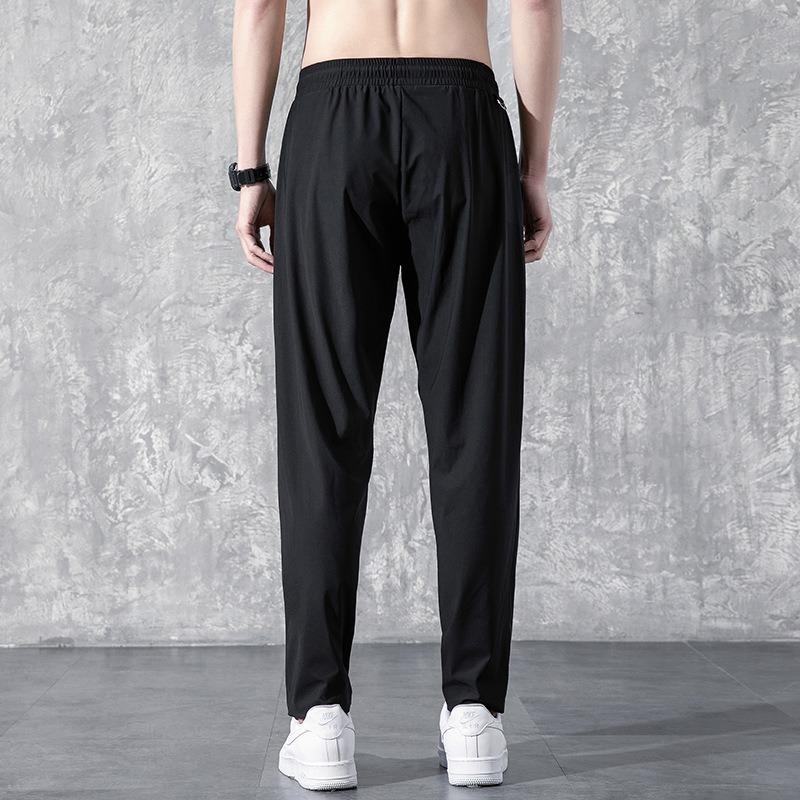 Ice Silk Trousers Men's Thin Large-size Straight Sports Casual Pants