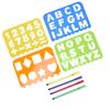 Drawing Stencil Kit Children Number Letter Shape Drawing Template Ruler Pen White Paper Set