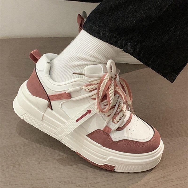 Fashion White Women Platform Sports Shoes Sneakers Kawaii Vintage Vulcanize Casual Korean Fashion Tennis Female Flats Vulcanize Shoes