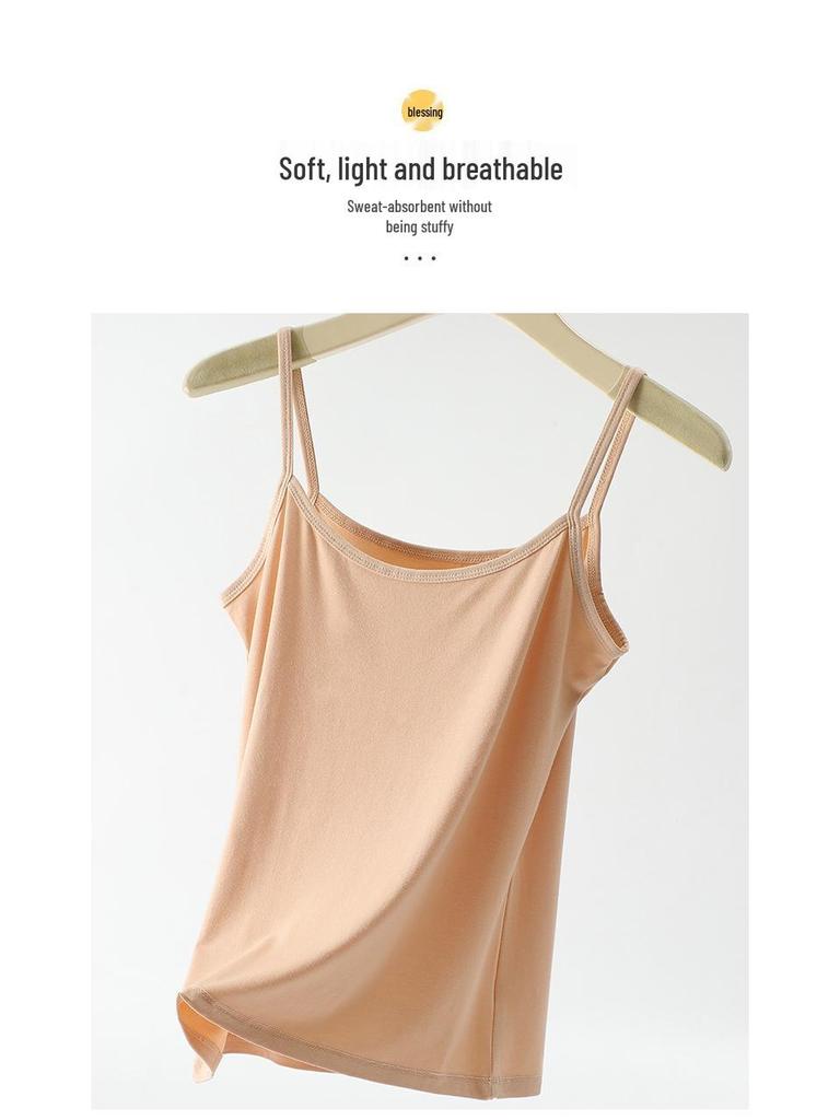 Women's Spring-Summer Modal Camisole: Breathable, Slimming, Seamless, Solid Color Base Layer