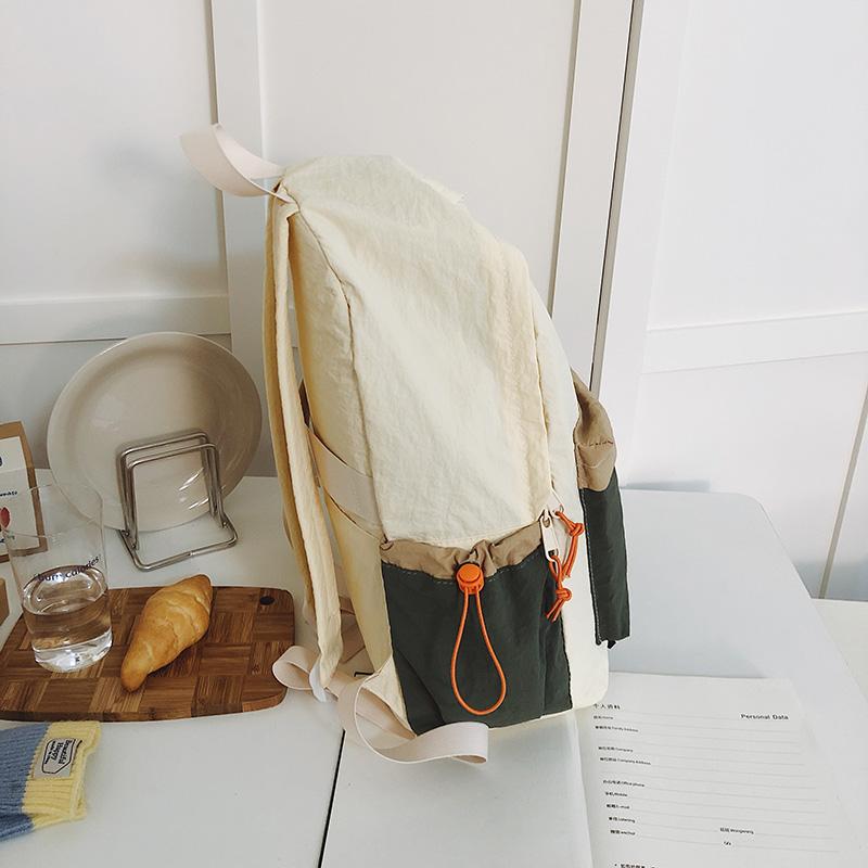 Lightweight Commuter Backpack College Style Large Capacity Schoolbag Women's Contrast Color Backpack