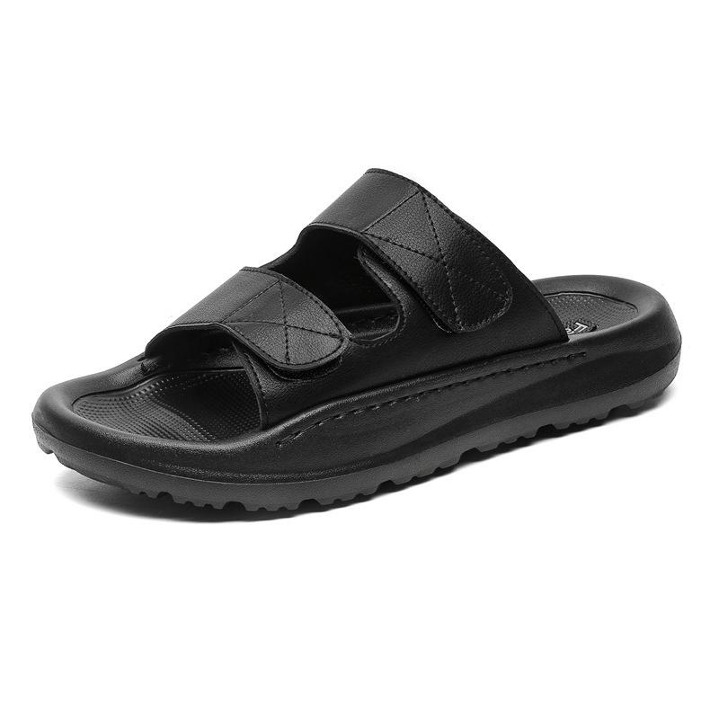 

Hot wind men s shoes 2025 summer new men s beach shoes wear Velcro sandals men s casual shoes men 44 чёрный