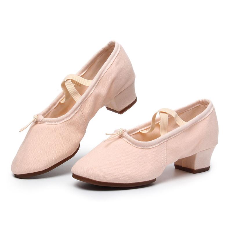 Mädchen Gymnastik Sport Trainingsschuhe 3cm Absatz Tanzschuhe Yoga Flats Ballettschuhe