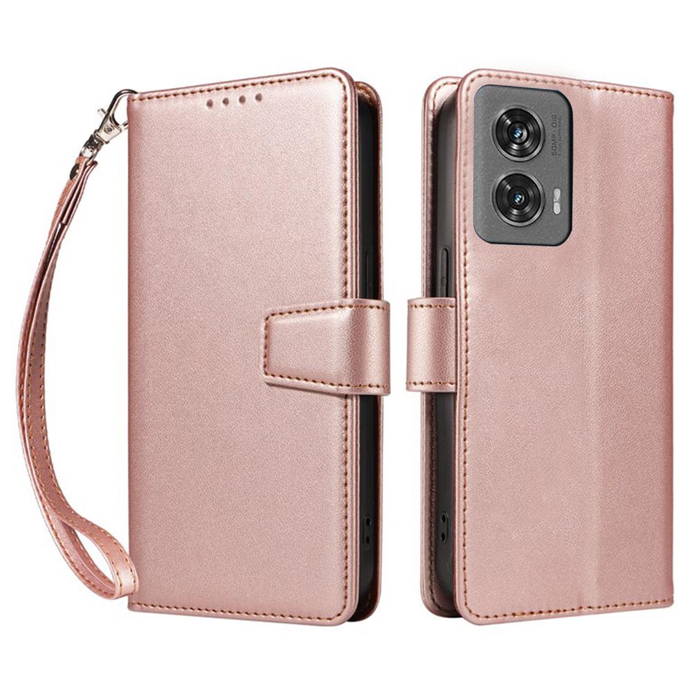 For Motorola Edge 50 Fusion 5G Case RFID Blocking Leather Wallet Flip Phone Cover with Wrist Strap