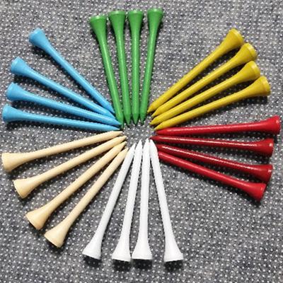 Bolsa de 10 Piezas Multicolor de Plástico Tees de Golf 70mm Duradero Amortiguador de Goma Superior Tee de Golf Accesorios de Golf