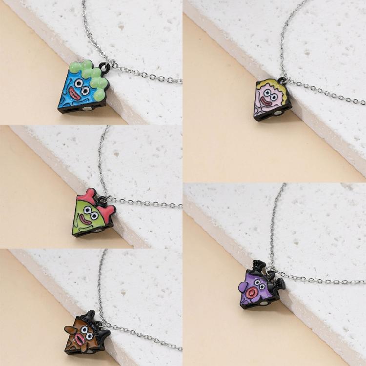 Cartoon Pizza Pendant Necklace for Women Girls, Magnetic Pendant Necklace