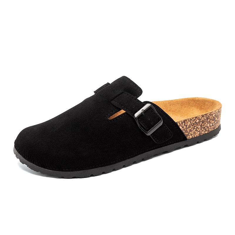Shoes Fashion Men's Suede Mules Slippers New Women Clogs Cork Insole Sandals With Arch Support Outdoor Beach Slides Home Shoes