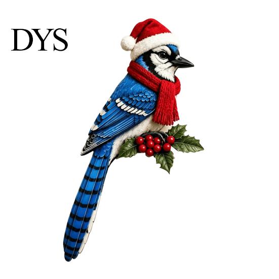 Christmas Holiday Party Supplies Wooden Bird Door Topper, Cute Corner Statue, Woodland Animal Frame Decorations for Art Sign Winter Home Wall