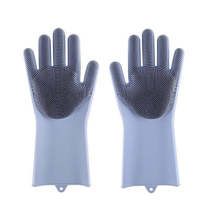 Kitchen silicone dishwashing gloves, household cleaning, waterproof dishwashing brush