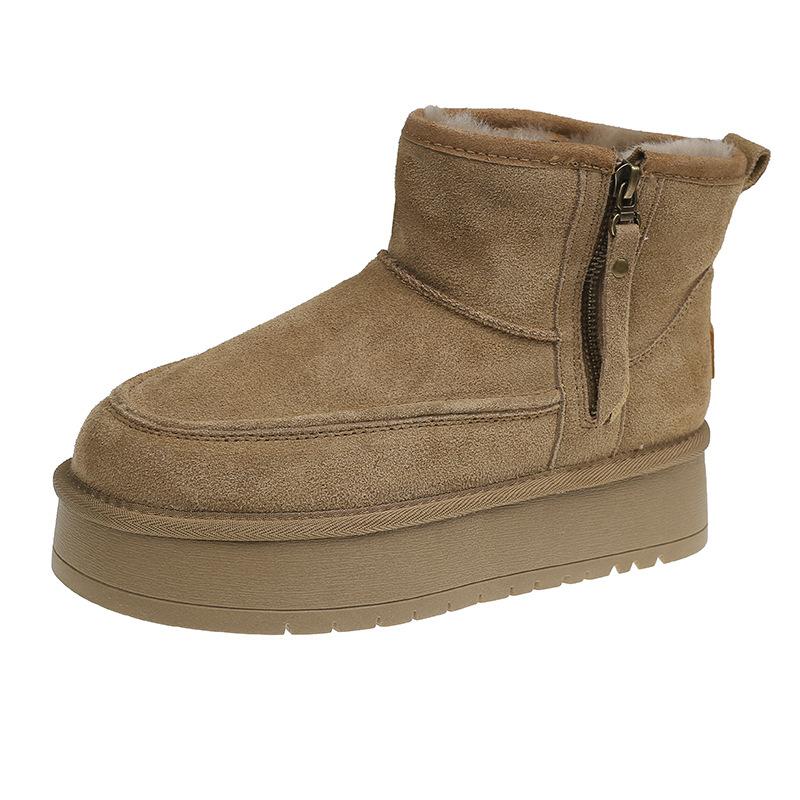 

Зимние хлопковые ботинки женские нескользящие, с увеличенным голенищем 5 см, модные, с круглой головкой, с застежкой-молнией, утолщенные, теплые, короткие, хлопковые ботинки женские универсальные 35