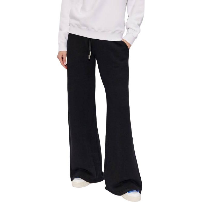 Off-White Solid Color Lace-Up Wide-Leg Casual Pants Loose Fit Women bottoms Black OWCH022S24FLE0021010