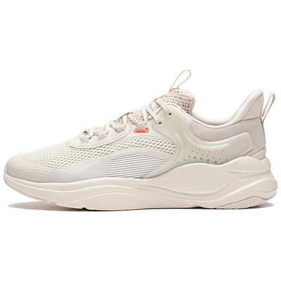 Li Ning Flow Cloud Fabric Synthetic Leather Shock Absorption Non-Slip Wear-Resistant Low-Top Casual Shoes Women Casual Shoes Pearl-White AGLS060-1