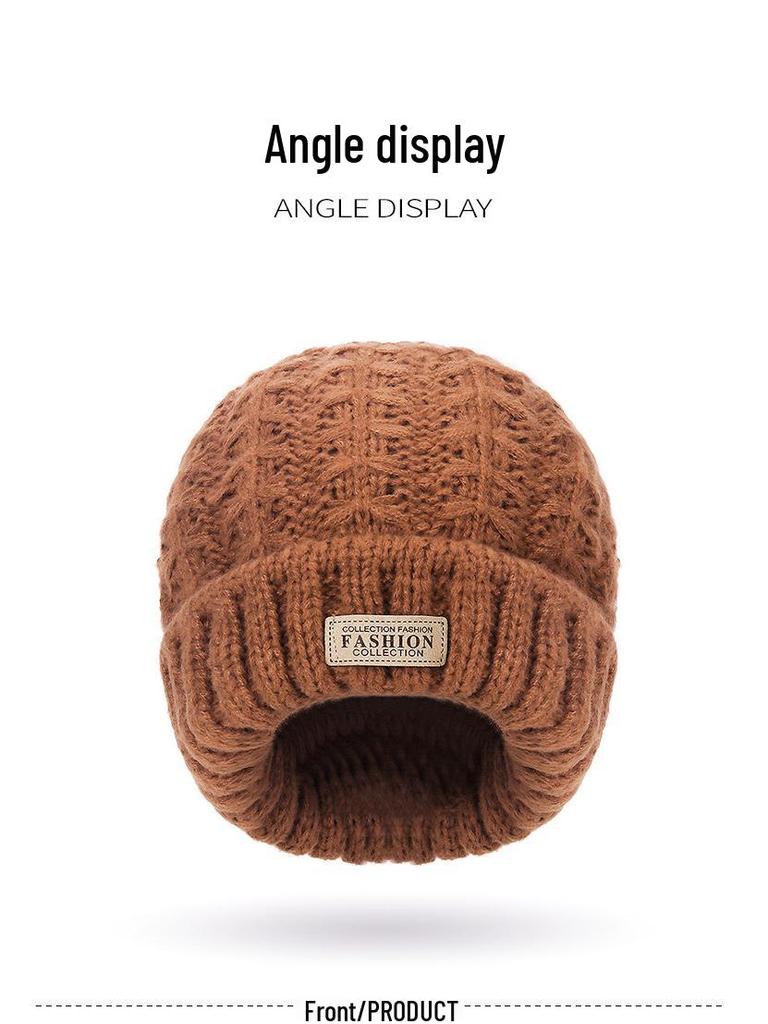 Dámská pletená čepice a šála v korejském stylu - Teplé, všestranné, jednobarevné