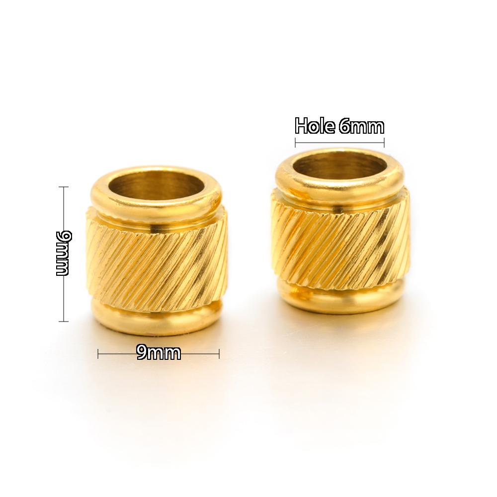 20Pcs Stainless Steel Gold Color Cylinder Bead Loose Spacer Beads for DIY Jewelry Beaded Necklace Supplies Bracelets Accessories