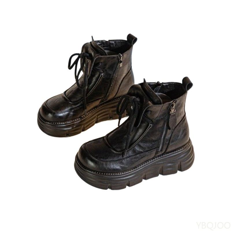 Dicke Sohle, höhenvergrößernde kurze Stiefel für Damen, neu, Herbst/Winter, schlicht, bequem, täglich, lässig, rutschfest, Damenstiefel