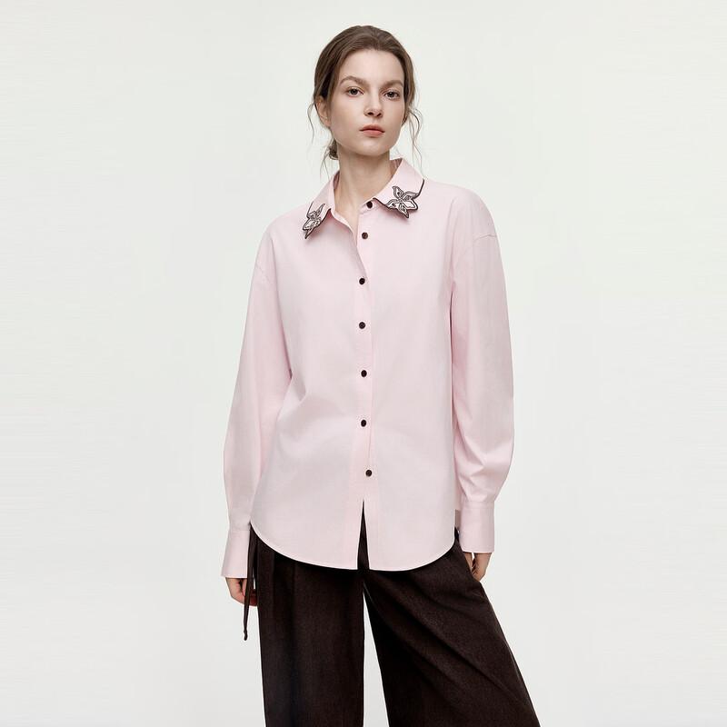 ELLE French Style Embroidered Cotton Shirt