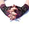 1 Pair Nanatongxue Women's Fashion Lace Half Finger Gloves - Rose Pattern, Elasticity Fit, Sun Protection, Casual Weekend Wear