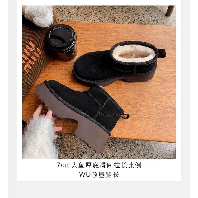 

Женская модная легкая обувь на мягкой подошве, увеличивающая рост, зимние теплые меховые ботинки-дутики, на бархатной подкладке, нескользящие, повседневные спортивные хлопковые ботинки 40 чёрный