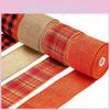 Versatile Thanksgiving Burlap Ribbon Collection Featuring Orange Checkered Patterns For Crafting
