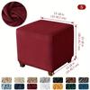 Premium 1PC Soft Velvet Ottoman Stool Cover Stretch Square Footstool Covers Living Room All-inclusive Footrest Slipcovers housse de pouf