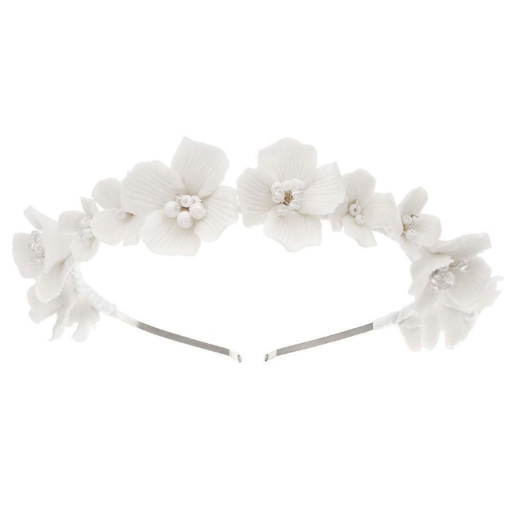 Fascia da Acconciatura Fata Corona Bianca Fascia per Capelli Moda Tiara Nuziale Sposa Matrimonio